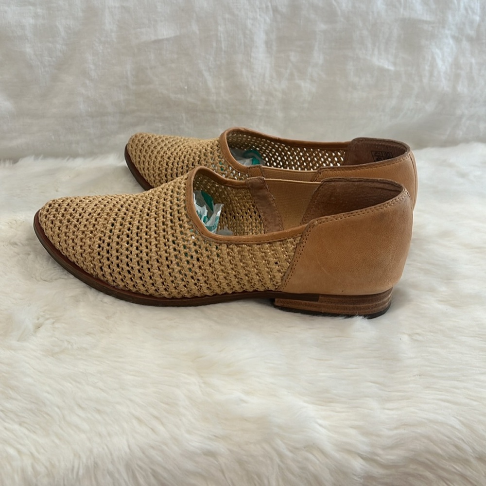 Anthropologie Kelsi Dagger Skyline Toast Mesh Women Leather Loafer Flats - Picture 5 of 7